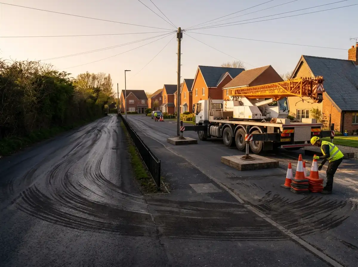 Set-down area processed and road swept