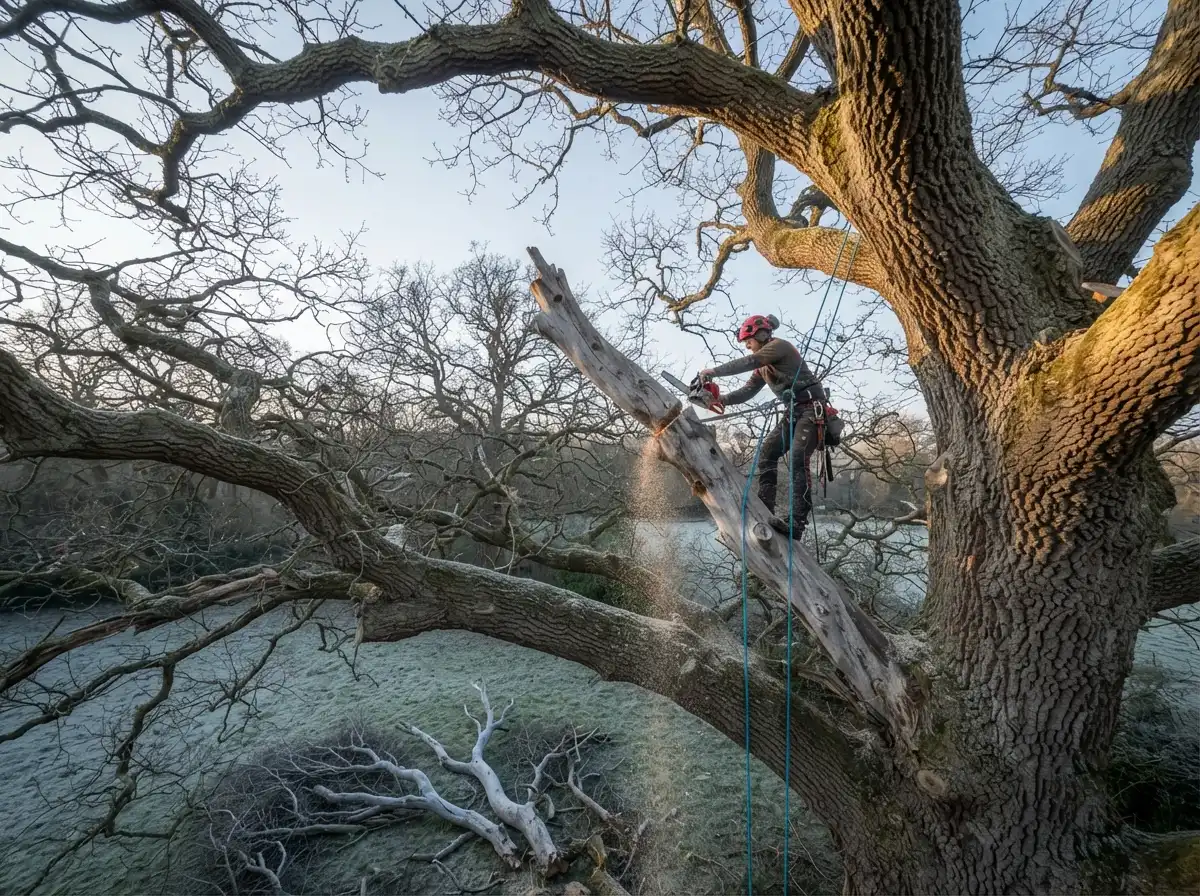Deadwood cleared from a heritage oak