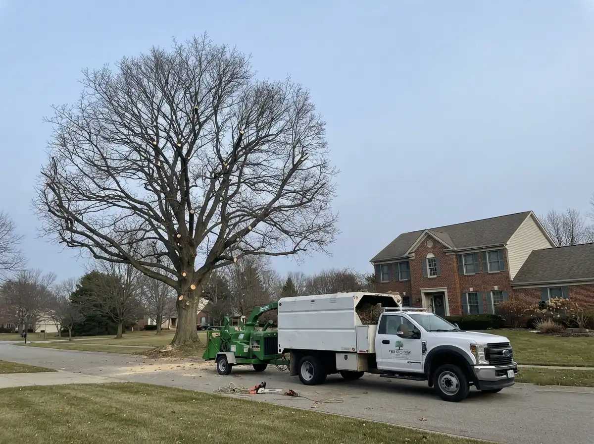 Crown reduction on a mature maple